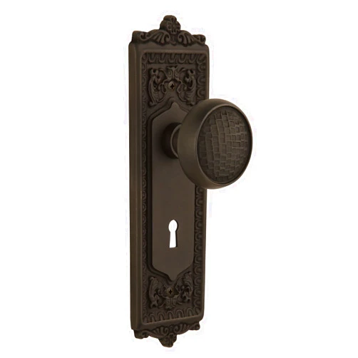 Nostalgic Warehouse Egg & Dart Plate with Keyhole Craftsman Knob, Passage - 2.375