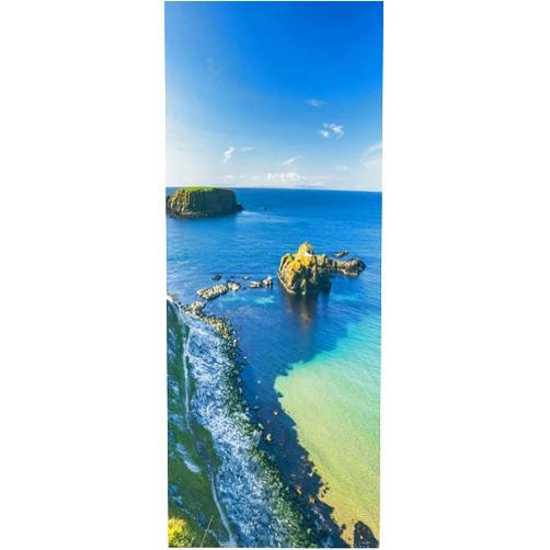 A.Monamour 3D Door Stickers for Interior Doors Sea Coastal Landscape Near County Antrim Ireland Vinyl Waterproof Self Adhesive Door Mural Decals for Bedroom Office Bathroom 85 x 200 cm