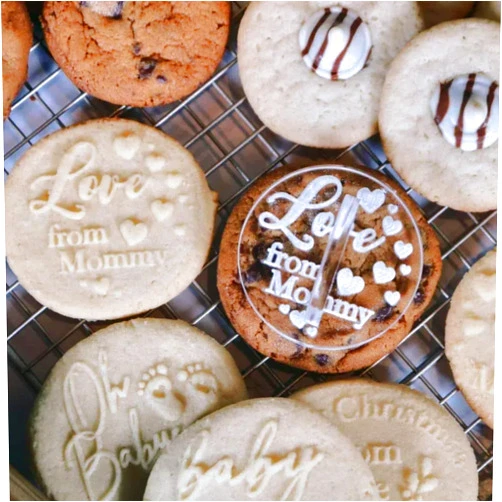 Shiguangji Personalized Cookie Stamp,3D Christmas Cookie Stamp,Custom Family Cookie,Christmas Gift, Made with Love Cookie Stamp for Baking Cookies,Decorating Cake/Sugar Paste/Cupcake