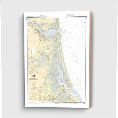 MG Global Vinage Hanging Canvas Print of Newburyport Harbor & Plum Island Sound 2009 Massachusetts Harbors 213 | 8x12 12x18 16x24 20x30 24x36 Historical City Wall Art Gift | Antique Home Office Decor