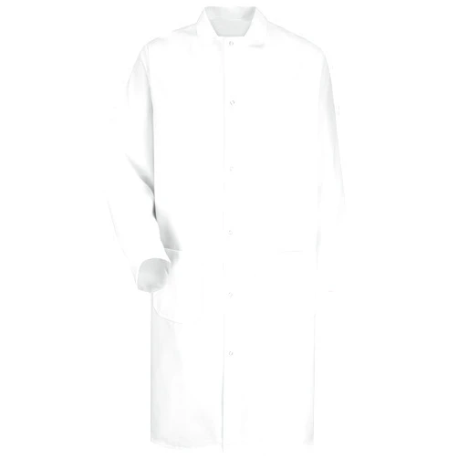Red Kap Men's White Gripper-Front Butcher Frock