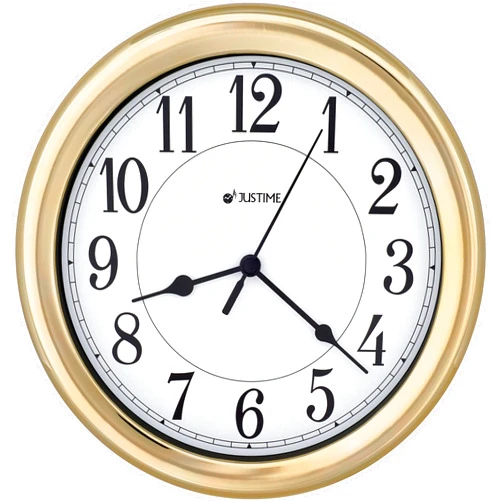 ISHIWA 8.5 Inch Simply High-end Plastic Decorative Wall Clock, Water Resistant, Special for Small Space, Office, Boats, RV (W86009 Gold-Plated)