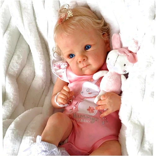 NPKCJZY Lifelike Reborn Baby Dolls - 18 Inch Realistic Newborn Baby Dolls with Weighted Soft Cloth Body Real Life Baby Dolls with Blonde Hair Birthday Gift for Kids Age 3+