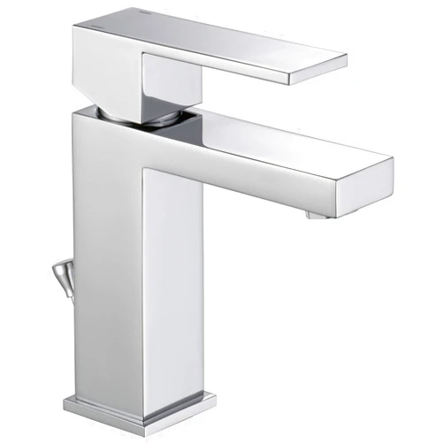Delta Faucet Modern Single Hole Bathroom Faucet, Chrome Single Handle Bathroom Faucet, Bathroom Sink Faucet, 1.2 GPM, Drain Assembly, Chrome 567LF-PP