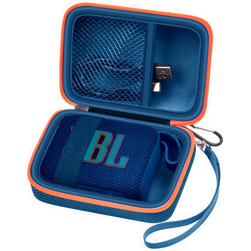 ALKOO Carrying Case Compatible with JBL Go 4 - Portable Bluetooth Speaker Box Pro Sound, Also for Go 3/Go3 Eco/Go2 Waterproof Mini Wireless Speakers - Case Only (Blue)