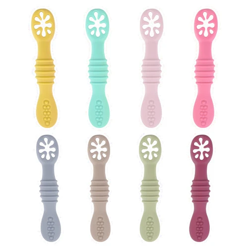 DF DUALFERV 8 Pcs Baby Led Weaning Utensils, First Stage Silicone Baby Spoon, Multicolor Baby Spoons Self Feeding 6+ Months, Cucharas para Bebes for Solids and Purees