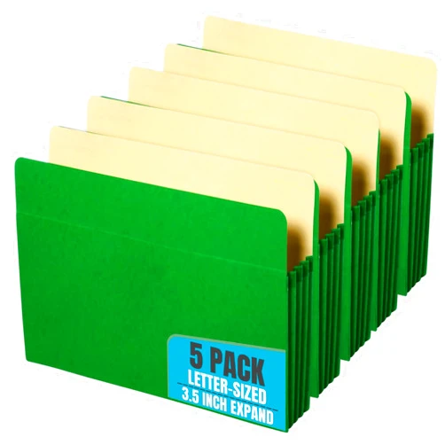 1InTheOffice Expanding File Pockets, File Jackets, File Wallet, 3.5