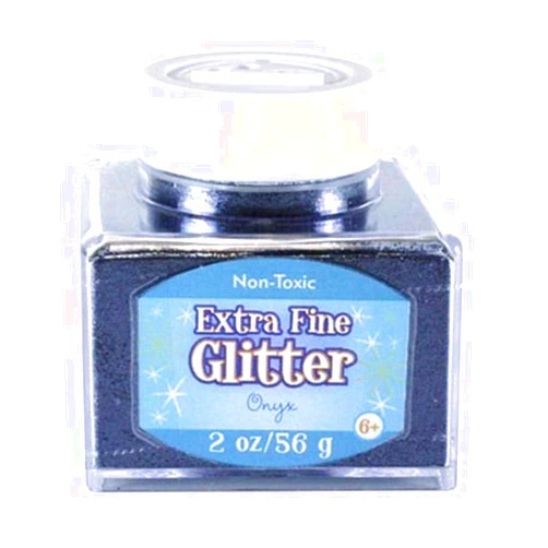 Sulyn Extra Fine Onyx Black Glitter Stacker Jar, 2 Ounces, Non-Toxic, Stackable and Reusable Jar, Multiple Slot Openings for Easy Dispensing and Mess Reduction, Black Glitter, SUL50871