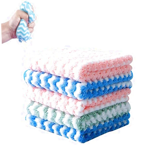 Yoovat Straseapoit Microfiber Cleaning Rag, Super Absorbent Microfiber Cleaning Cloths, Multifunction Reusable Scouring Towel Pads for Kitchen, Bathroom (10 PCS,9.8 * 9.8 inch)