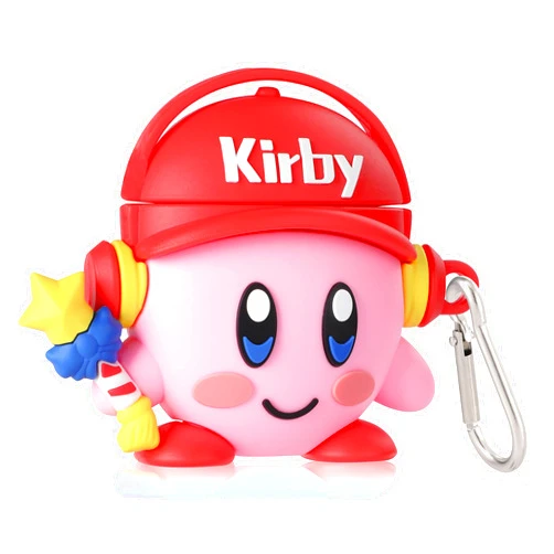 STSNano Hat Kirb Case for Airpod 1/2 Soft Silicone Cases for AirPods 1/2 Cute Cartoon Unique Kawaii Funny Cover Fashion Cool Protective Skin Accessories Keychain Adult Kids Teens for Air Pods 1/2