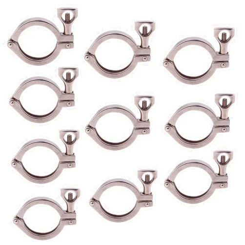 DERNORD Stainless Steel 304 Single Pin Heavy Duty Tri Clamp with Wing Nut for Ferrule TC 1.5'' (Pack of 10)