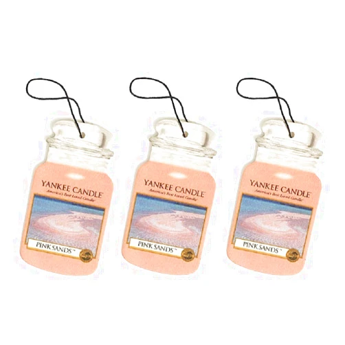 Yankee Candle Car Jar Pink Sands Air Freshener(Set of 3)