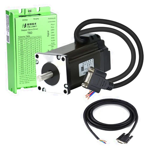 RTELLIGENT Cnc Kit Nema 24 Stepper Motor Closed Loop 2 Phase 4.0NM 5.0A and Stepper Servo Driver with Encoder Extensive Cable