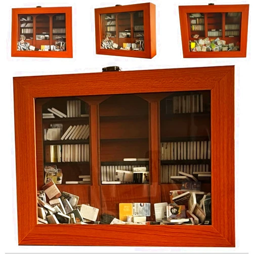HoLiv Anxiety Bookshelf | Shake Away Your Anxiety, Stress Relief Desk Toys with 190-200 Mini Books Model Miniature Book Display Case Cabinet Holder Anti Anxiety Desk Gadgets Sensory Toys Gift