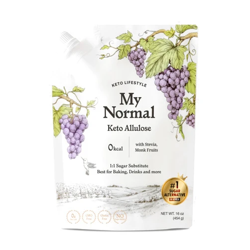 My Normal Keto Powdered Allulose 16oz - Allulose, Monk Fruit & Stevia Blend, 99.8% Allulose, 1:1 Sugar Substitute, Non GMO, Gluten Free, Zero Calorie Sweetener - 0g Net Carb, No Sugar
