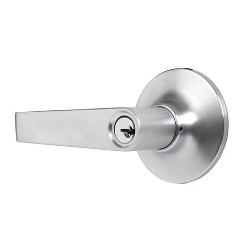 BRINKS Commercial - Light Duty Keyed Door Entry Lever, Satin Chrome Finish - Meets ANSI Grade 2 Standards and is ADA Compliant