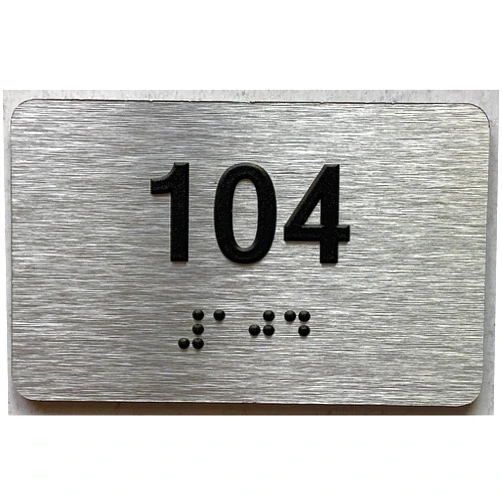 BUILDINGSIGNS.COM Apartment number 100 sign - Unit number 100 SIGN / Suite 100 sign comes with Raised letters & Grade 2 Braille - Includes Red Adhesive pad for Easy Installation (2.5