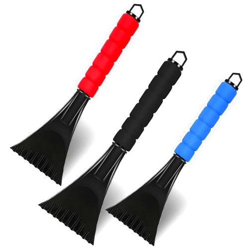 AKSLGT 3pcs Ice Scraper for Car Windshield, Ice Snow Frost Removal Scraper with Foam Handle, Foam Gripped Snow Scraper for Car Truck Windshield Home Window Perfect Snow Removal Accessories(Black,Red,Blue)