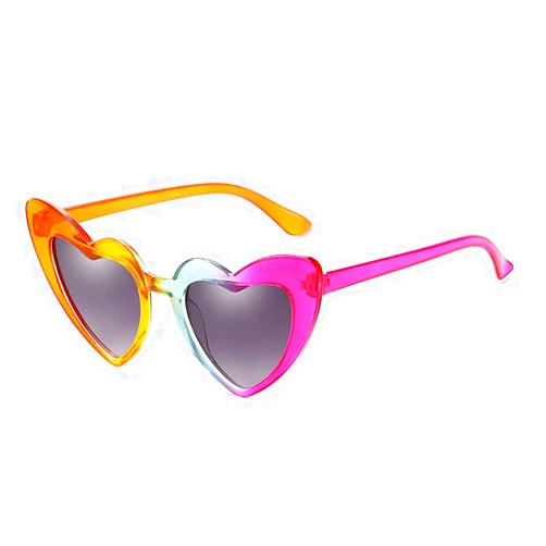 YooThink Love Heart Shaped Sunglasses for Women,Vintage Cat Eye Mod Style Retro Glasses