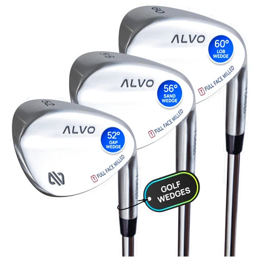 Alvo Golf Golf Wedges 52 56 60 Sets - Wedge Sets Mens Golf - Gap Wedge, Sand Wedge, lob Wedge Golf Club for Men - Premium Grip, Pitching Wedge for Men Right Hand - Wedges Golf - Mens Golf Wedges