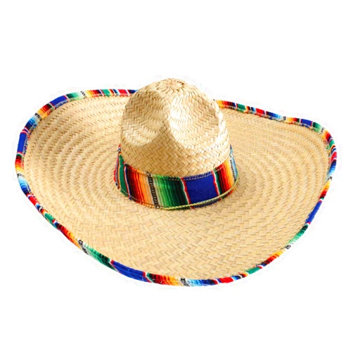 GiftExpress Mexican Sombrero Hat with Serape Trim, Adult Size, 21
