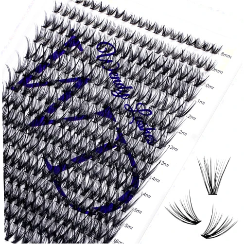 WENDY LASHES Individual Lashes DIY Eyelash Extension 30D Lash Clusters Extensions DD Curl 300PCS Lash Clusters Natural Lashes Super Soft Eyelashes Extension Reusable Wispy Lashes Lash Clusters(300PCS-30D-0.07DD,8-16mm Mixed Tray)