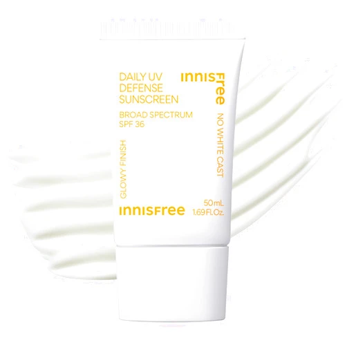 innisfree Daily UV Defense Sunscreen Broad Spectrum SPF 36, Invisible Korean Sunscreen for Face with No White Cast