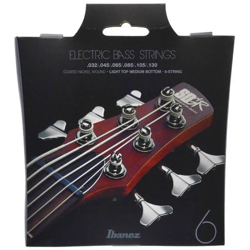 Ibanez, 6 Nickel Bass Guitar Strings-Light Top Medium Bottom, Silver, (IEBS6C)