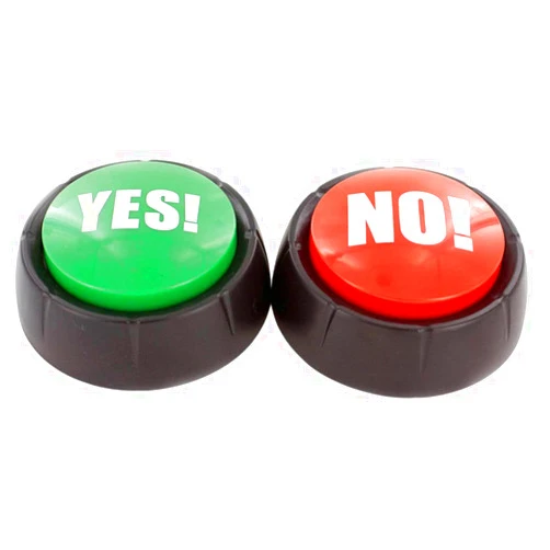 STOBOK 2pcs Yes Button and No Button Answer Button with Sound Talking Buttons Dog Buttons for Communication Answer Buzzer Alarm Button Interactive Game Button Quiz Contest Answer Button