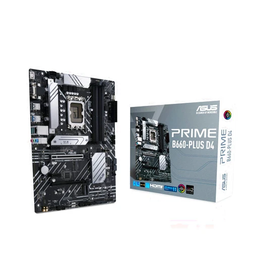 ASUS Prime B660-PLUS D4 LGA 1700(Intel 12th Gen) ATX Motherboard(PCIe 4.0, DDR4,3xM.2 Slots, 2.5Gb LAN, Rear USB 3.2 Gen 2x2 Type-C, Front USB 3.2 Gen 1 Type-C, Thunderbolt 4 Header Support)