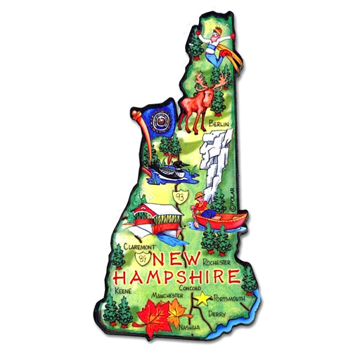 Souvenir Destiny New Hampshire State Decowood Jumbo Wood Fridge Magnet 5