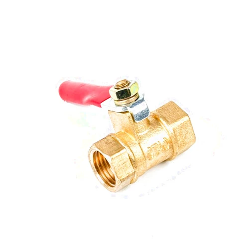 WZCUICAN Pneumatic 1/4'' 3/8'' 1/2'' BSP Female Thread Mini Ball Valve Connector Joint Copper Fitting Coupler Adapter (Color : Brass, Size : 1/2
