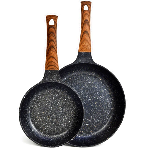 DIIG Nonstick Frying Pan Set, No Stick PFOA-Free Granite Coating Chef's Pan, 10 11In Egg Pans for Family, Gift Cookware Pan Set for Gas Stove, Induction Top