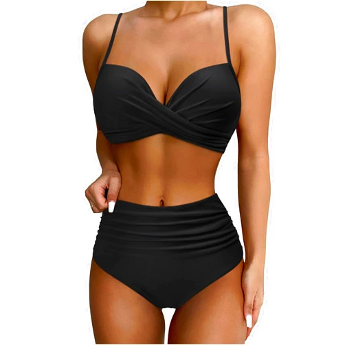SUUKSESS Women Twist High Waisted Bikini Sexy Push Up Two Piece Swimsuits