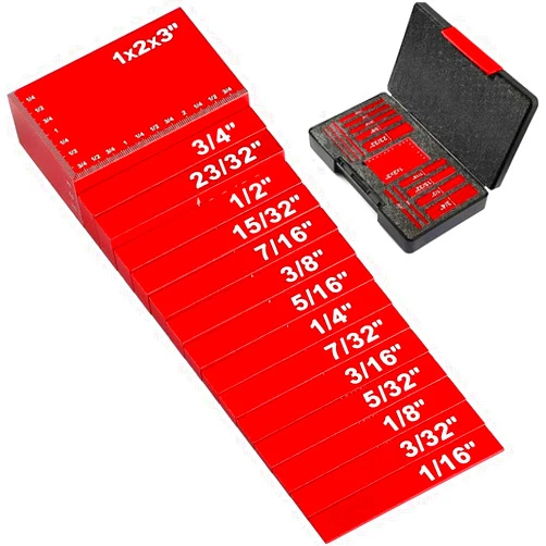 FUYUNXIN 15pcs Precision Setup Blocks Height Gauge Set,Versatile Aluminum Setup Bars for Router & Table Saw Accessories,Ideal Woodworking Tool Kit with Laser Engraved Size Markings