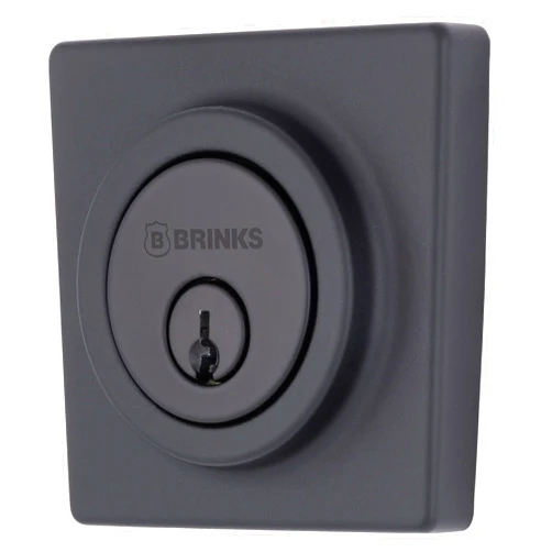 Brinks – Single Cylinder Deadbolt Door Lock for Front Door – Home Improvement & Security – Keyed Entry, Pick Resistant - Matte Black