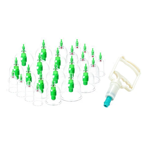 Omniinc 24 Cups Professional Cupping Therapy with ACU-Pressure Pointers Premium Quality Equipment Set