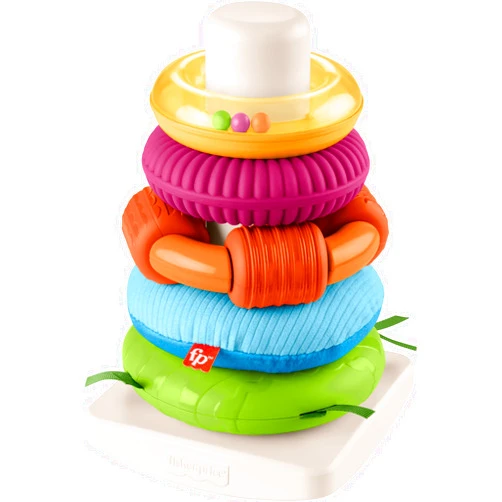 Fisher-Price Baby Toy Sensory Rock-a-Stack, Rings with Fine Motor Activities for Developmental Play for Infants Ages 6+ Months