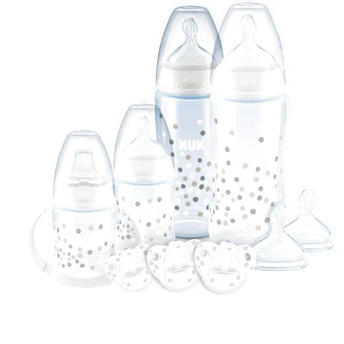 NUK Smooth Flow Anti-Colic Bottle Newborn Gift Set Gift Set White Dots