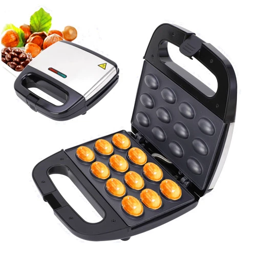 ASHATA Electric Walnut Cake Maker, Non Stick Walnut Cookie Maker, Automatic Mini Nut Waffle Bread Machine, Electric cookie press Baking Breakfast Maker for Home Cooking
