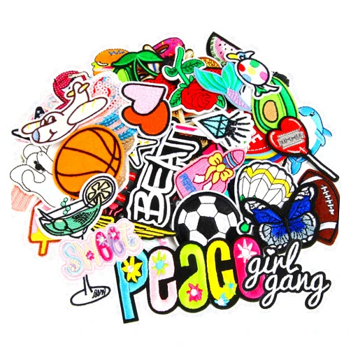 AUGSUN 36pcs Random Assorted Styles Embroidered Iron on Patches DIY Sew Applique Repair Patch Sew on Patches for Backpacks Pants Clothes Jeans Jackets Hat