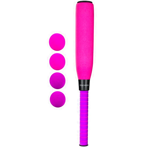 CeleMoon Ultra Soft 22 Inch Kids Foam Baseball Bat Toys with 4 Balls Gift for Children Toddlers Boys Girls Age 3-5-8 Outdoor Indoor Sport T Ball Game Playing,Pink