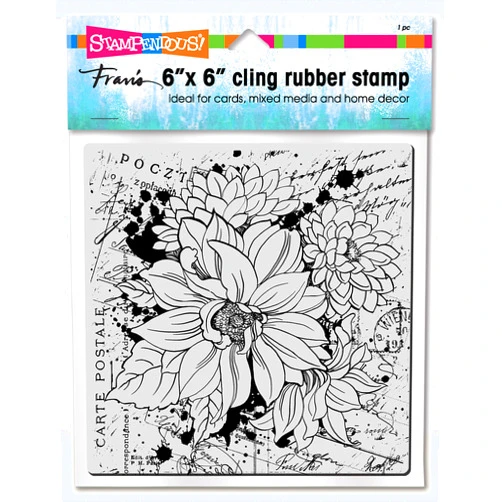 Stampendous Cling Rubber Stamp, Dahlia Collage