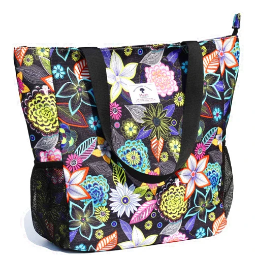 ESVAN Original Floral Water Resistant Large Tote Bag Shoulder Bag for Gym Beach Travel Daily Bags Upgraded