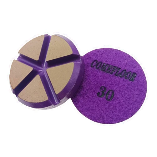 ComeFloor Hybrid Ceramic Transitional Diamond Polishing Pucks for Concrete Terrazzo Floor, 3 Inch Hook and Loop Aggressive Floor Grinding Discs, 30# 3PCS