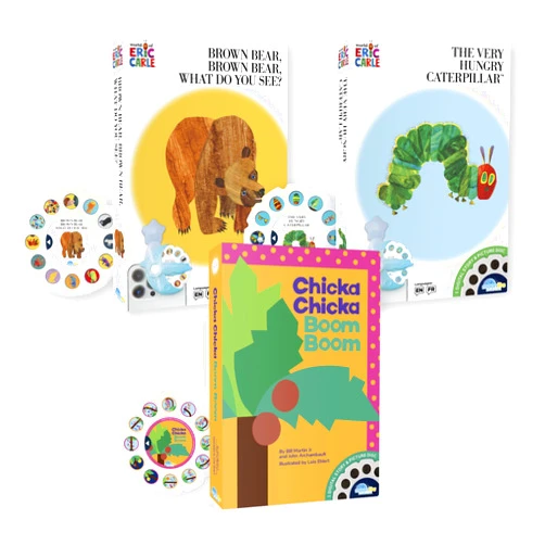 Moonlite Storytime Storybook Reels, 3 Story Set, Eric Carle The Very Hungry Caterpillar, Brown Bear, Chicka Chicka Boom Boom, Digital Stories for Projector, Early Learning Gifts for Kids 12 Months+