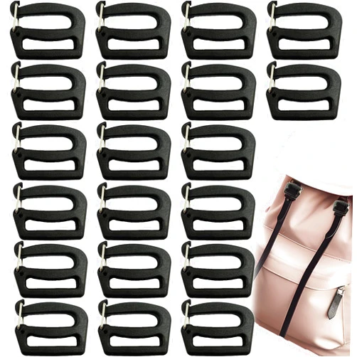 Jaczora 20 PACK 25mm G Hook Webbing Connecting Buckles Adjustable Plastic Tri-Glide Slides Backpack Strap Clips Replacement for Luggage Outdoor Camping Sports