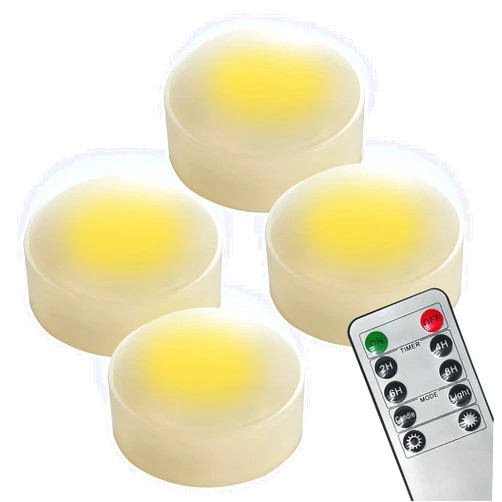 2WDECOR 4 Pack Halloween LED Pumpkin Lights with Remote and Timer White Color Flickering Battery Operated Decor Jack-O-Lantern Flameless Electric Candles for Pumpkin Home Outdoor Decorations