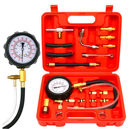 XiTuanYuan 0-140PSI Fuel Injector Injection Pump Pressure Tester, Fuel Pressure Tester Kit, Universal Fuel Pump Pressure Tester Gasoline Car Truck Motorcycle Diagnostic Tool