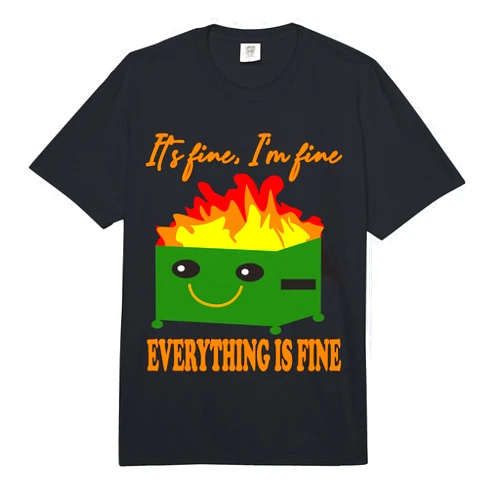 Everything Is Fine Minimal Typographic Art It’s Fine I’m Fine Everything is Fine (Minimal Sarcasm Tee Comfort Colors Adult Heavyweight T-Shirt